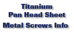 Titanium Pan Head Sheet Metal Screws Information