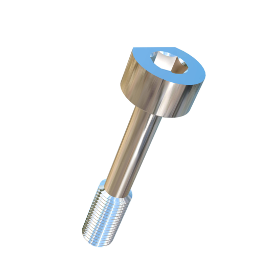 Titanium M3-0.5 Pitch X 16mm Allied Titanium Socket Head Cap Screw with reduced shank and 45 degree flat face on top edge of head