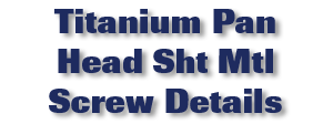 Titanium Pan Head Sheet Metal Screw Details